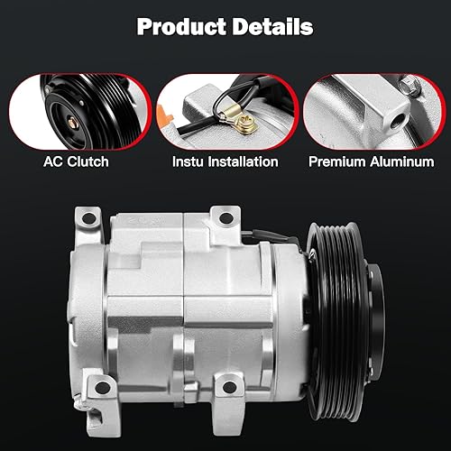 Miniatura 3 de cciyu Compresor de aire acondicionado para Honda Odyssey Pilot Ridgeline para Acura MDX TL 3.5L 3.0L 3.2L 2003-2008 6 ranuras reemplaza al compresor