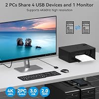 CMSTEDCD USB 3.0 HDMI KVM Switch 2 PC-hez 4K60Hz Monitor Egér Billentyűzet 4
