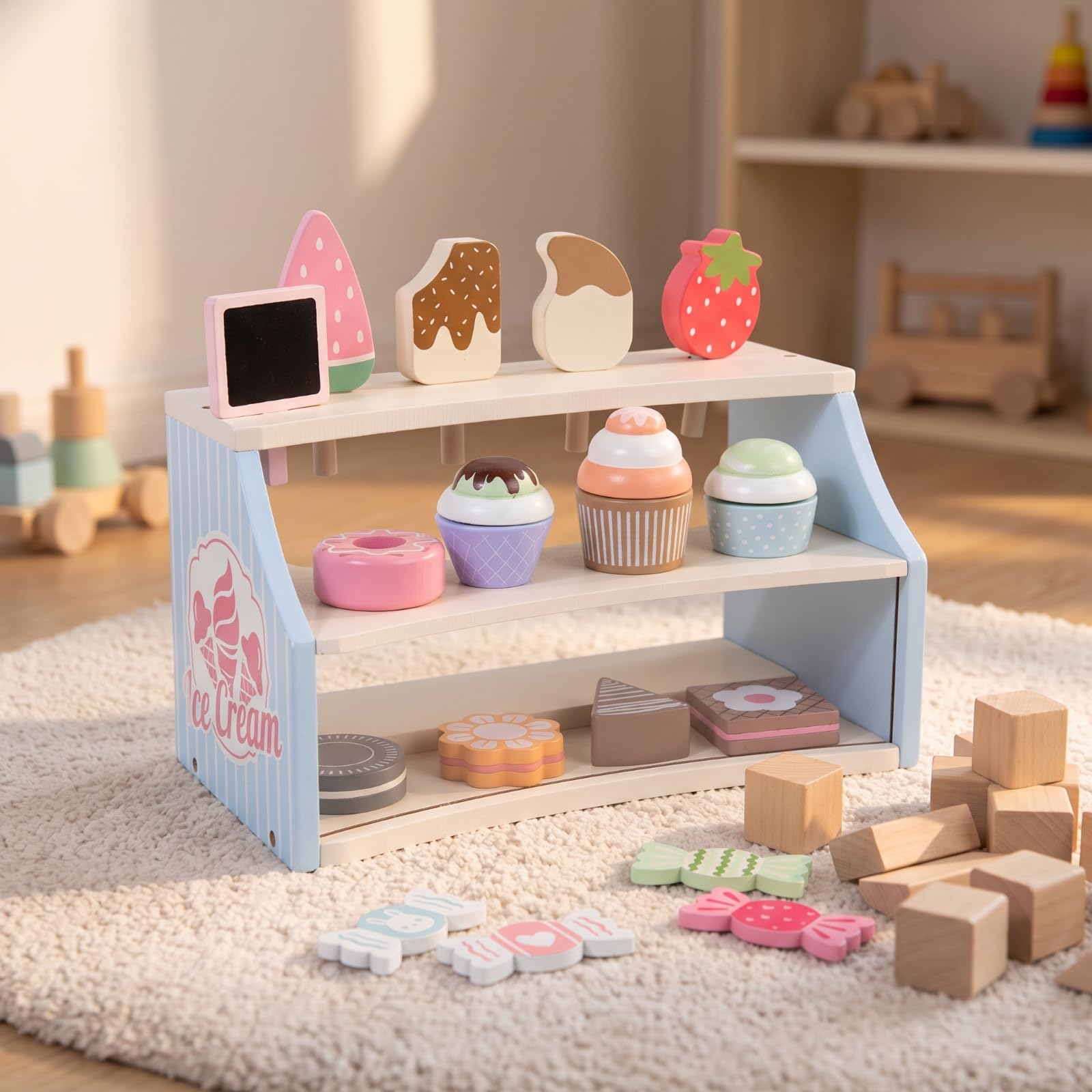 Espositore per Dolci Realistico Con Dolcetti Inclusi, Creativo, Alzatina per Dolci, Cameretta, Asilo , Bambini