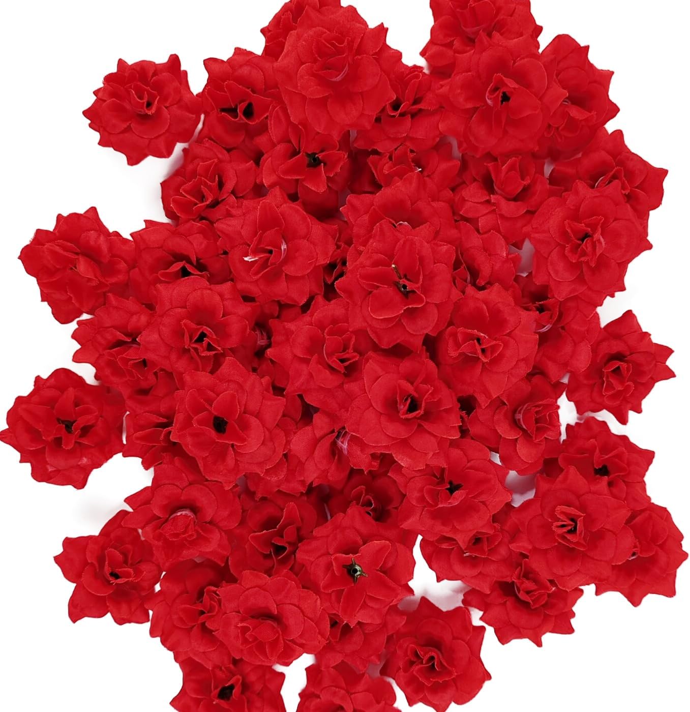 RONYOUNG 55PCS Red Roses Buds Artificial Flowers Bulk, 1.2" Small Silk Fake Roses Flower Heads for Valentine's Day Decoration, Crafts, Wedding Centerpieces Bridal Shower Party Home Decor - Image 6