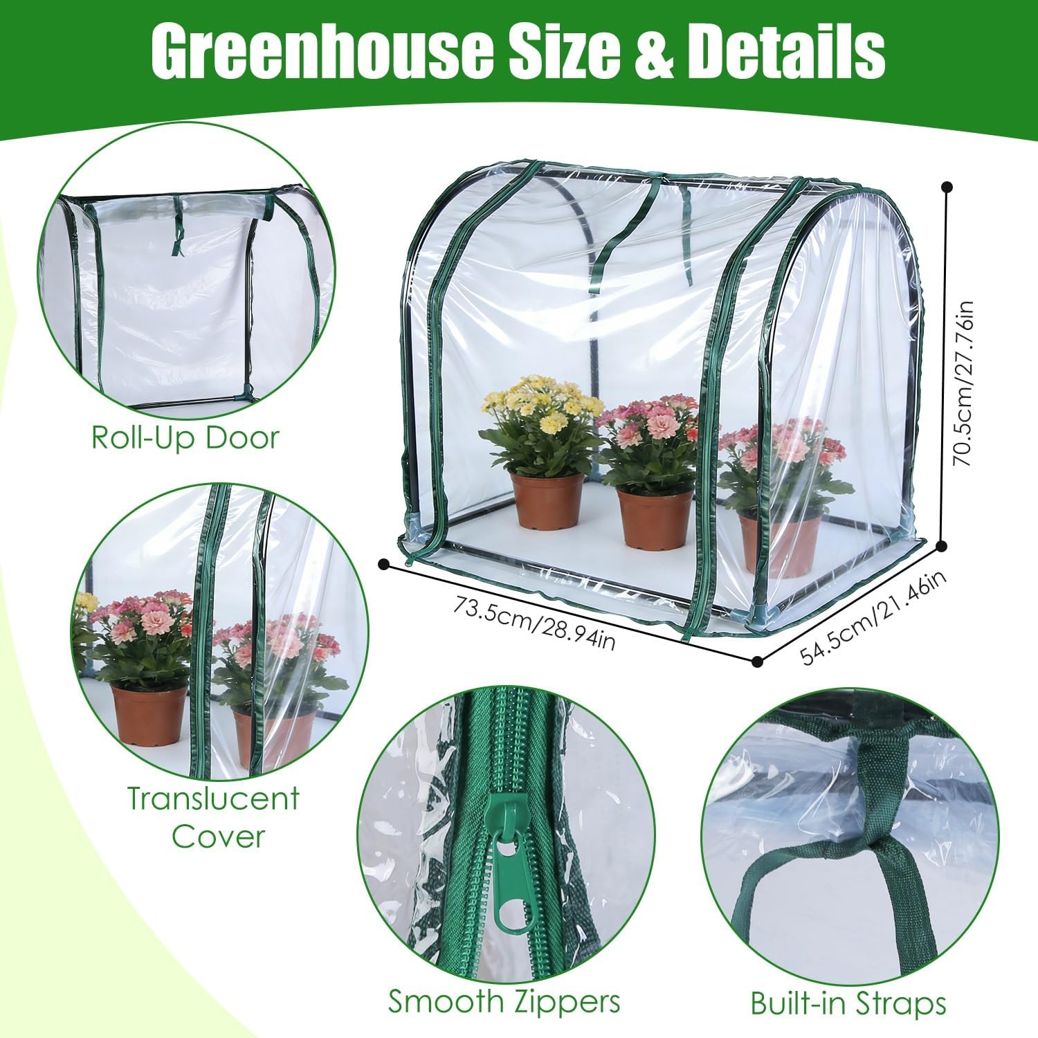 28.94"x21.46"x27.76" Tabletop Mini Greenhouse