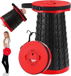 Spisces 18-inch Heavy Duty Collapsible Stool - 800 lbs Capacity, 2.6 lbs Lightweight Portable Folding Stool for Camping, Travel, Music Festivals and Other Outdoor Events