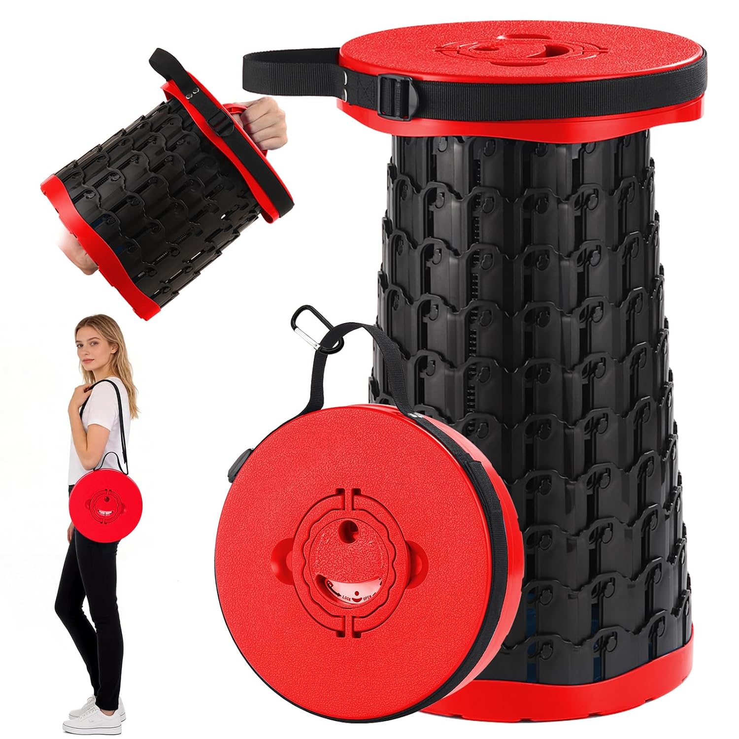 Spisces 18-inch Heavy Duty Collapsible Stool - 800 lbs Capacity, 2.6 lbs Lightweight Portable Folding Stool for Camping, T... - Review, Price and Buying Guide