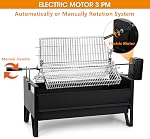 ONLYFIRE GRILLS 2 en 1 Charbon BBQ Kit de rotisserie avec grille 3 Paniers rotatifs et 24" Grille de cuisson, auto pivotante BBQ Poêle pour Patio Backyard Camping RV Tailgating, Grille de barbecue, GS304