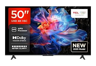 TCL 50V6C 50 Zoll Direct LED TV, 4K HDR Fernseher, Smart TV mithilfe von Google TV (Dolby Audio, Motion Clarity, Kompatibel mit Google Assistant) - Amazon product rated Grade A