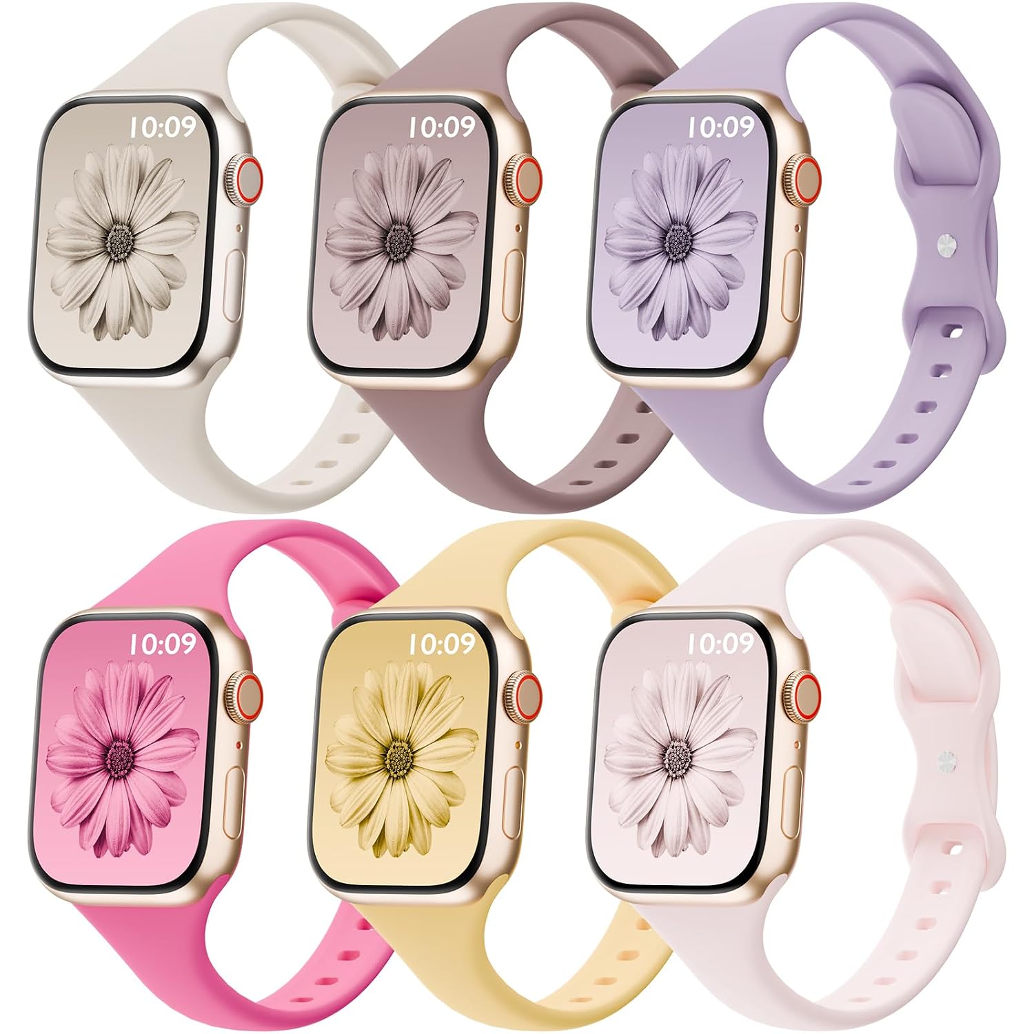 6 Pack Thin Bands Compatible with Apple Watch Band 38mm 40mm 41mm 42mm 44mm 45mm 46mm 49mm Women Men, Sport Silicone Strap... - Review, Price and Buying Guide