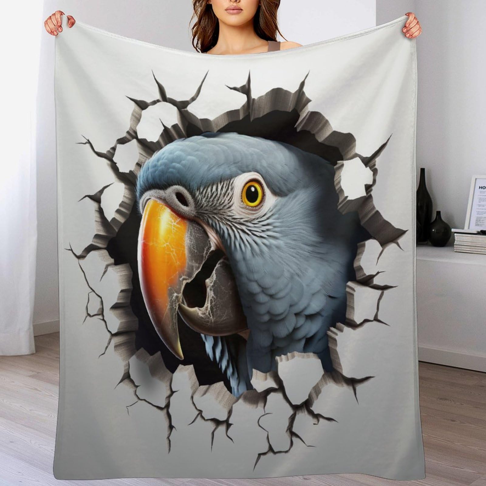 Couverture polaire perroquet pour des soirées cocooning confortables au salon