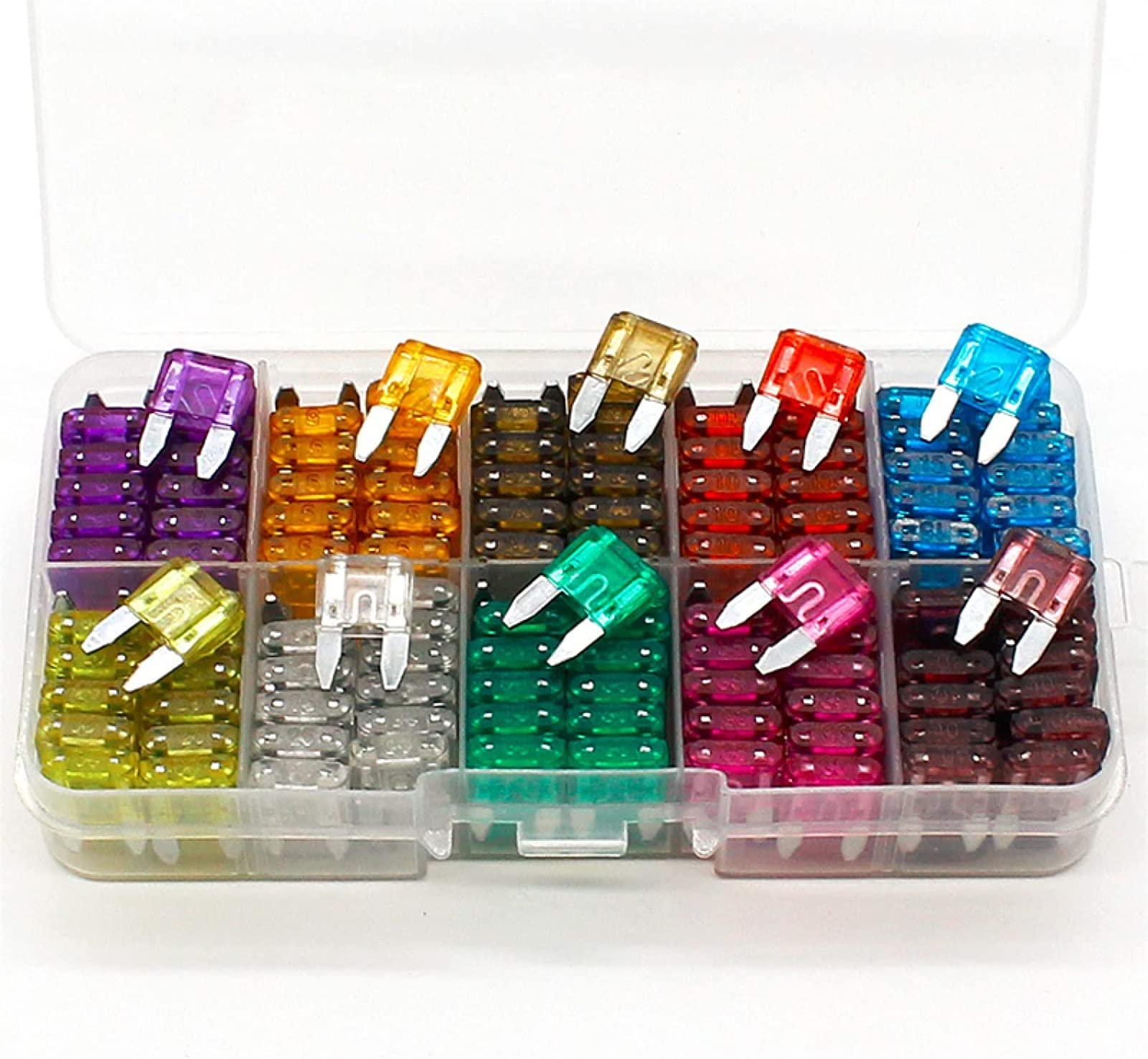 Mini boîtes à fusibles pour voiture camion bateau 240 pièces assorties
