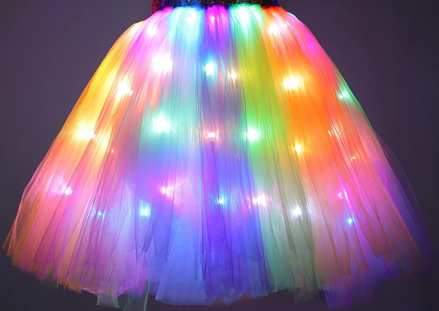 Girls Unicorn Costume LED Light Up Unicorn Dress Up Birthday Gifts Princess Dress for Halloween Party 3-8Years - Image 2