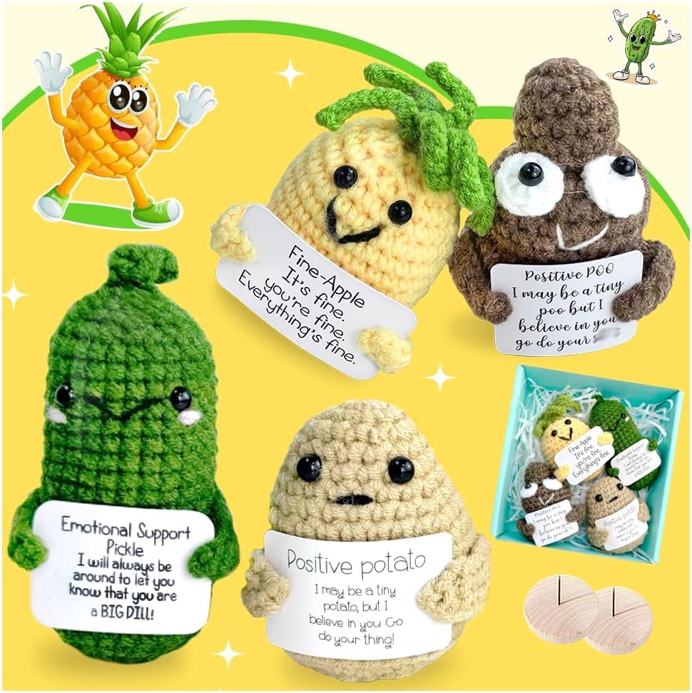 Amazon.com: 4PCs Emotional Support Crochet Set | Positive Potato