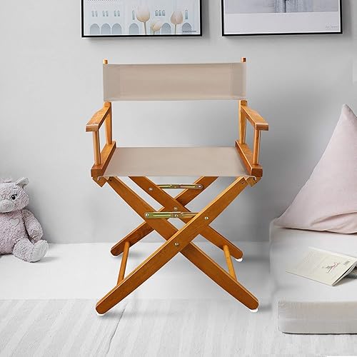 Miniatura 2 de American Trails Mission - Silla de directores de lona natural de 18 pulgadas de alto con marco de roble