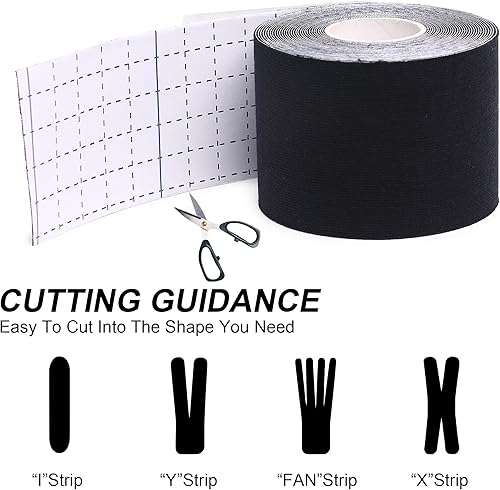 Miniatura 6 de Kinesiology Tape K - Cinta deportiva de 3 rollos, cinta cinética para apoyo articular y alivio del dolor muscular, cinta de rodilla, 2 pulgadas x