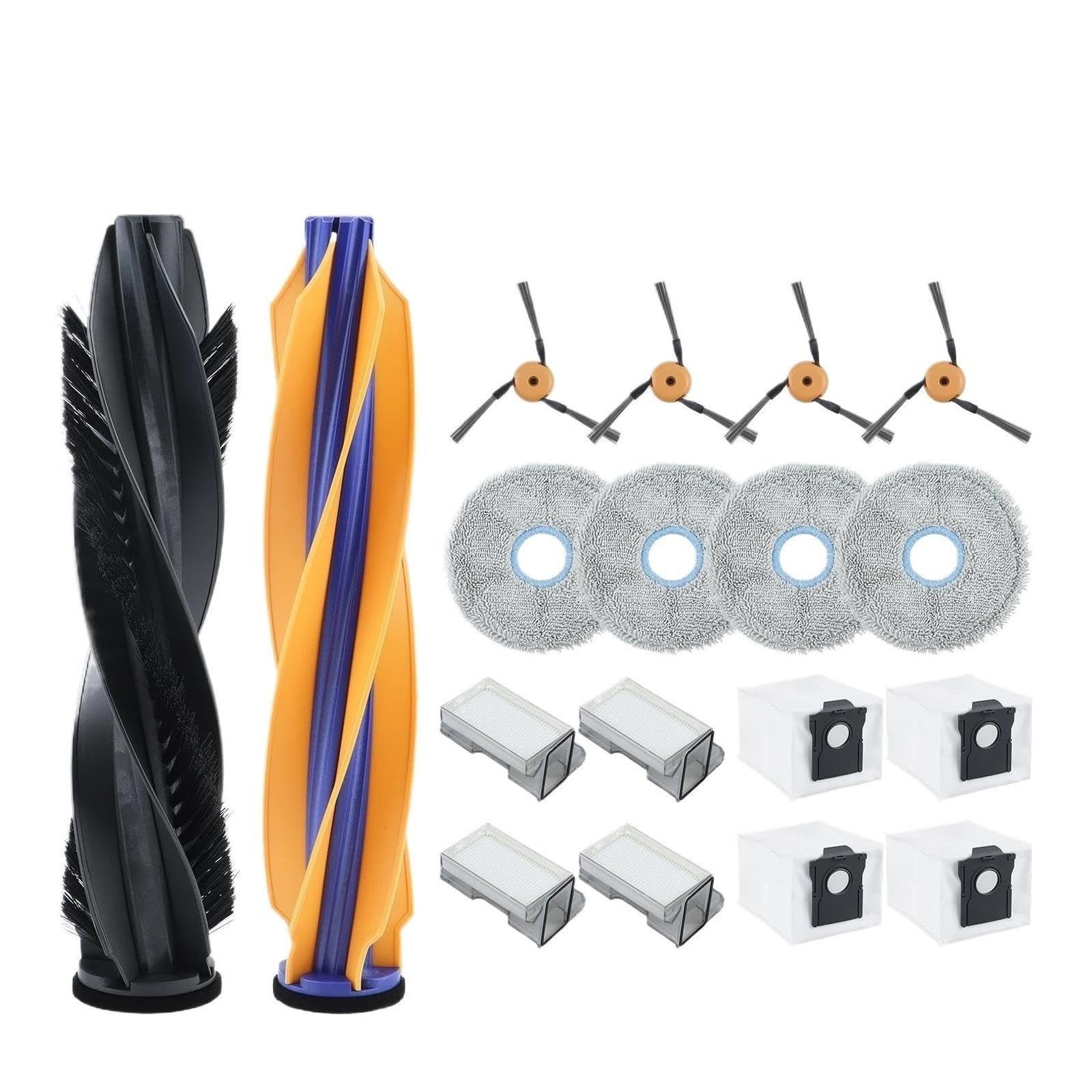 Bolsas de polvo de tela de mopa con filtro de Cepillo Lateral de cepillo principal, compatibles con piezas de aspiradora Dreame, X60 Max Ultra Complete/ X60 Ultra/Master(18pcs)