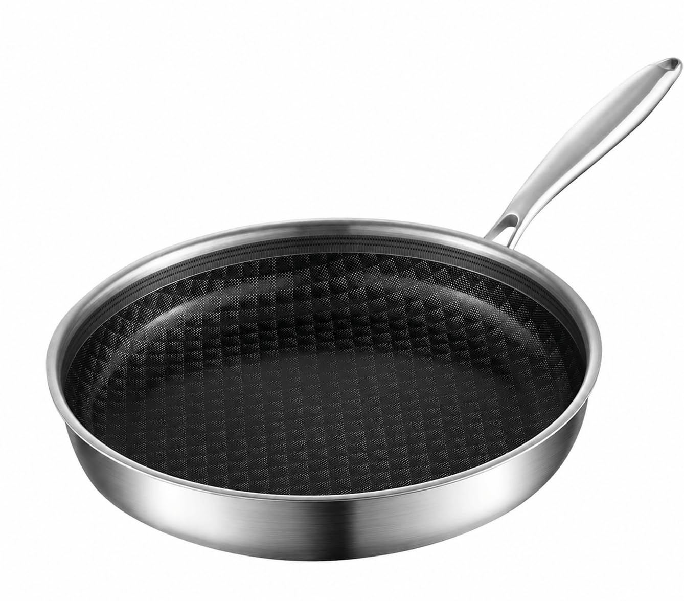 Bratpfanne 28 cm mit Keramischer Antihaftbeschichtung | Kratzfest, Gleichmäßige Wärmeverteilung, 20% Energieersparnis, 5-schichtiger Aufbau Edelstahl Pfanne, Induktionsgeeignet