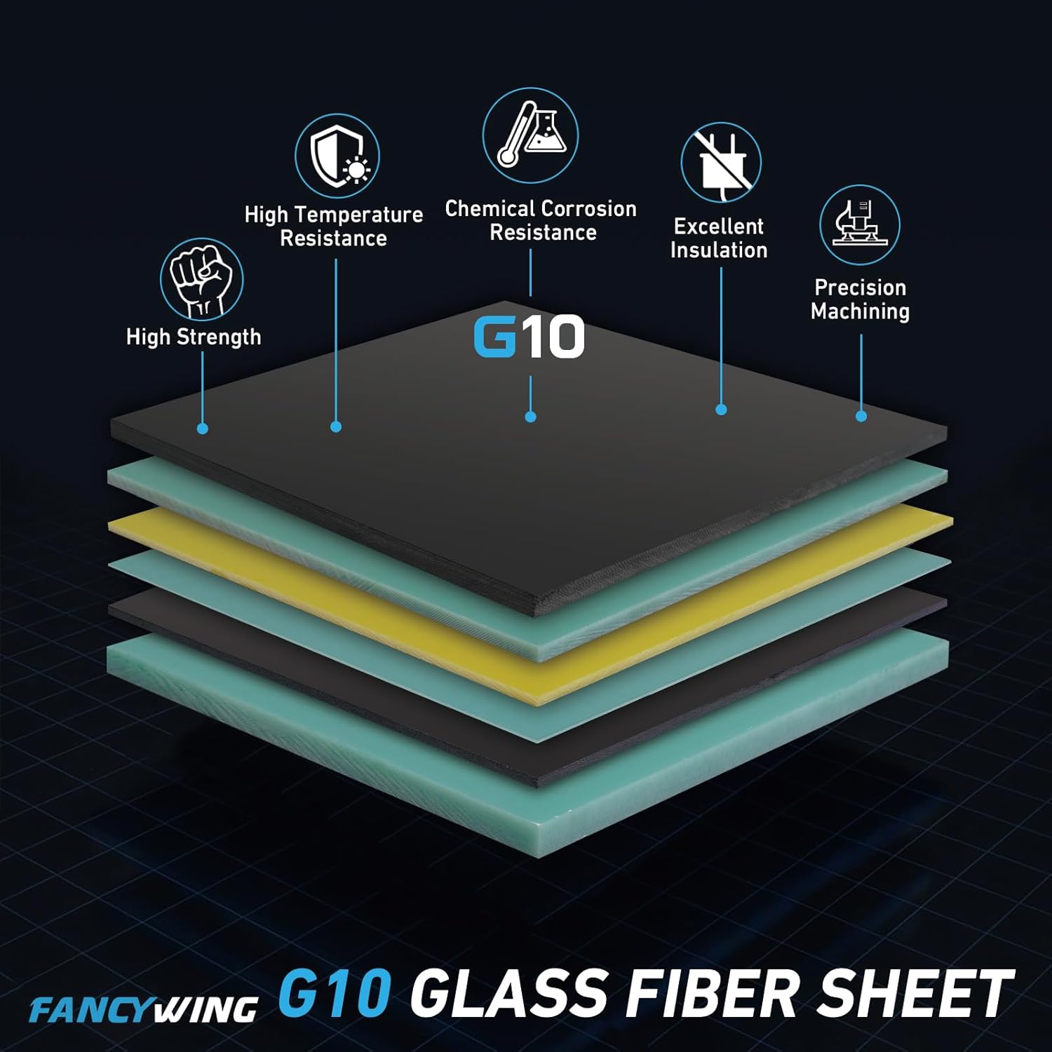 G10 Fiberglass Sheet, 335X300X10.0MM Glass Fiber Composite Laminate Board, Epoxy Resin Panel for DIY Models, RC, 3D Printing, Electrical Insulation 10.0mm Thickness Yellow