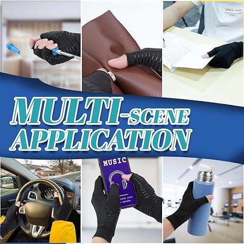 Miniatura 7 de DRNAIETY Guantes de compresión para artritis de cobre, guantes de artritis para hombres y mujeres, alivian el reumatoide de manos, RSI, dolor en las