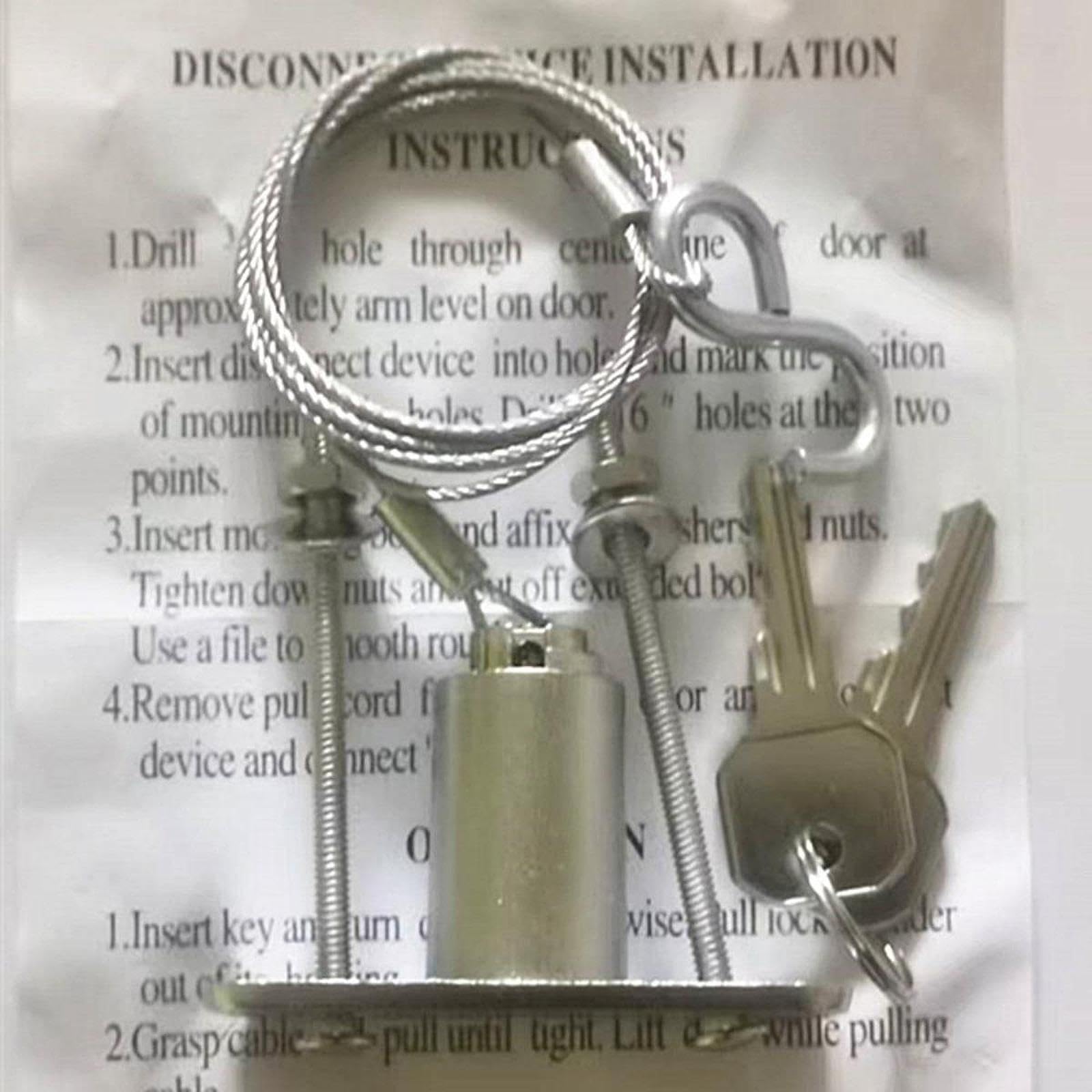 Emergency Release Lock Kit Steel Cable 2.95ft Long Easy to Install Versatile-image-38