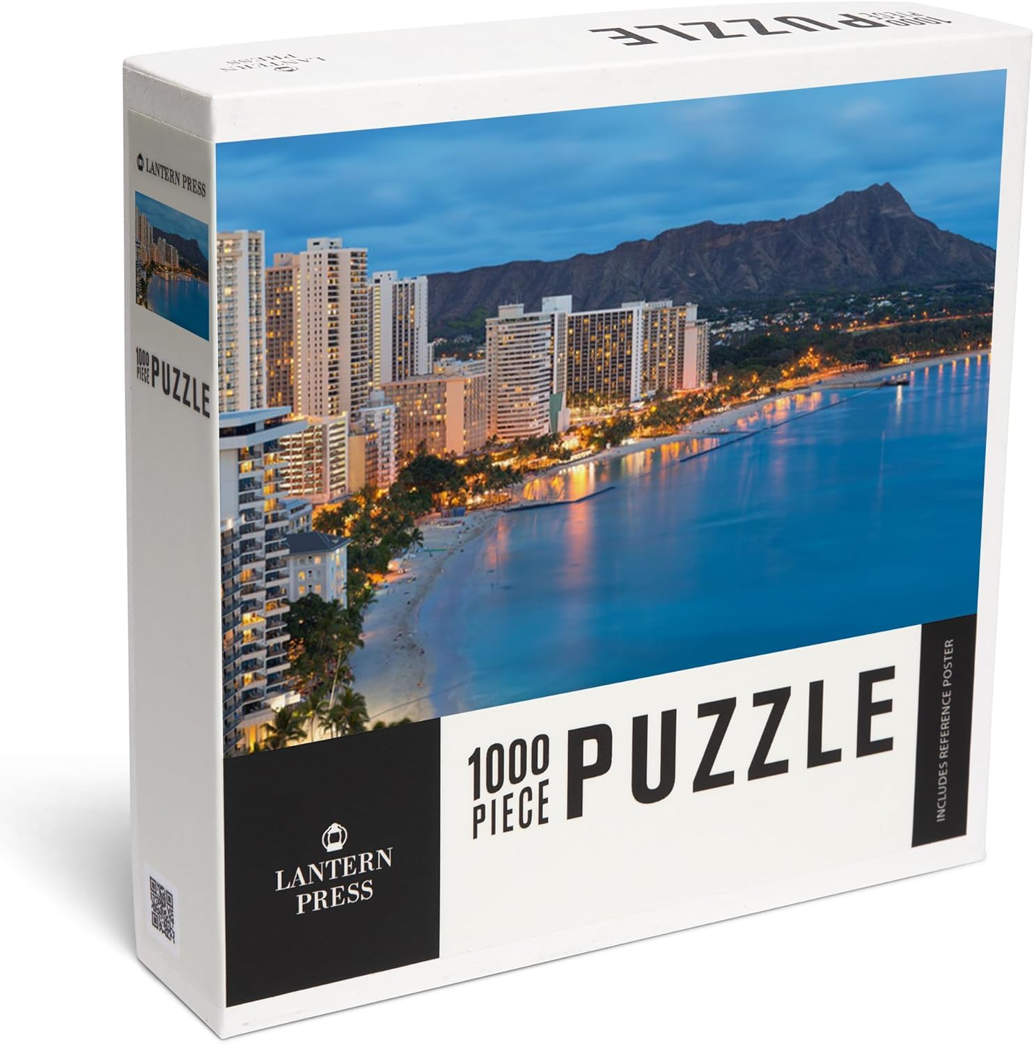 Honolulu, Hawaii, Honolulu City and Waikiki Beach At Night, Photography A-92375 (1000 Piece Puzzle, Challenging Jigsaw Puzzle for Adults, Made in USA)