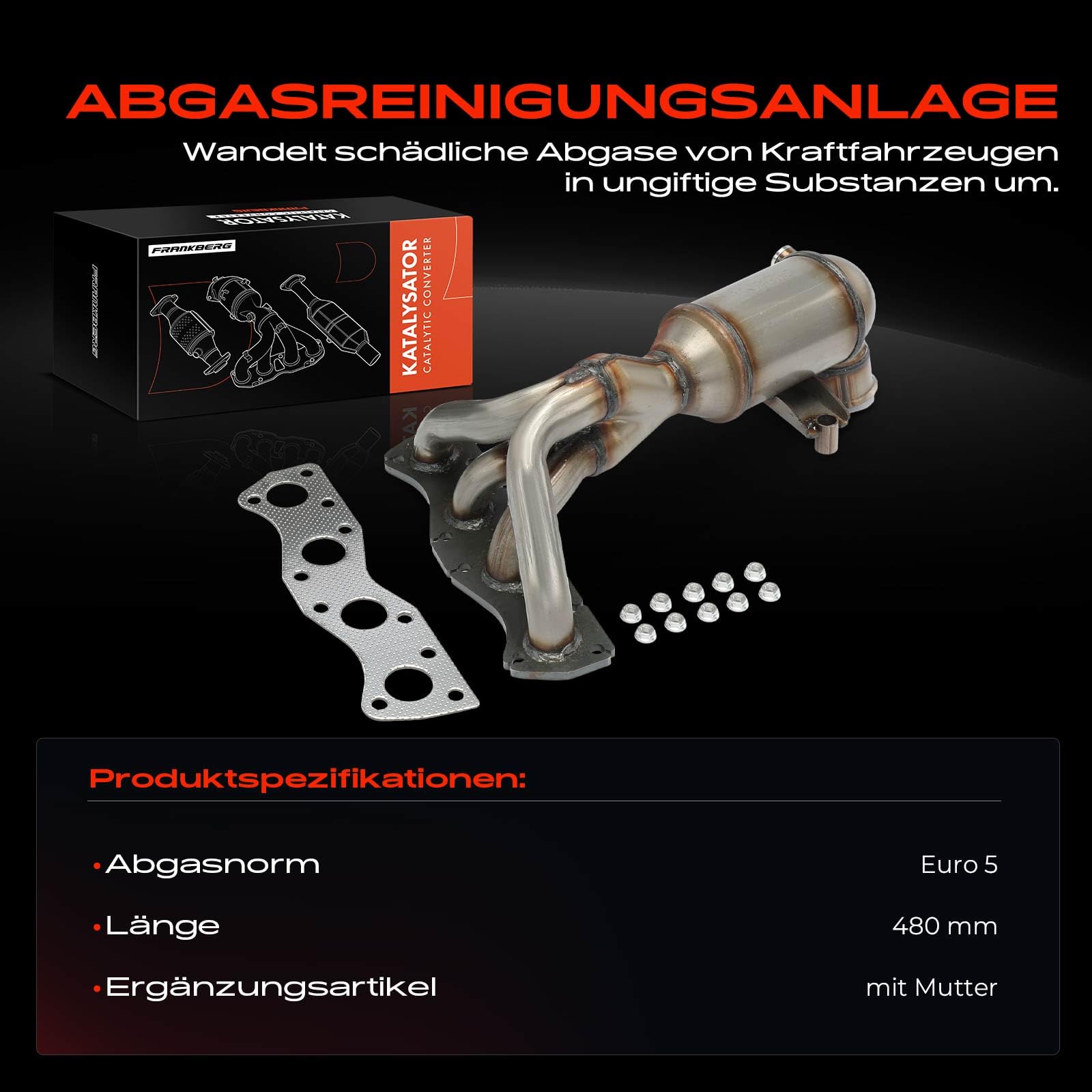 Frankberg 1x Katalysator Benzin Kompatibel mit C3 Picasso SH 1.4L 1.6L Min.i R56 1.4L 1.6L Min.i Cabriolet R57 1.6L 207 WA WC 1.4L 1.6L 308 CC 4B 1.6L Replace# 1609163980