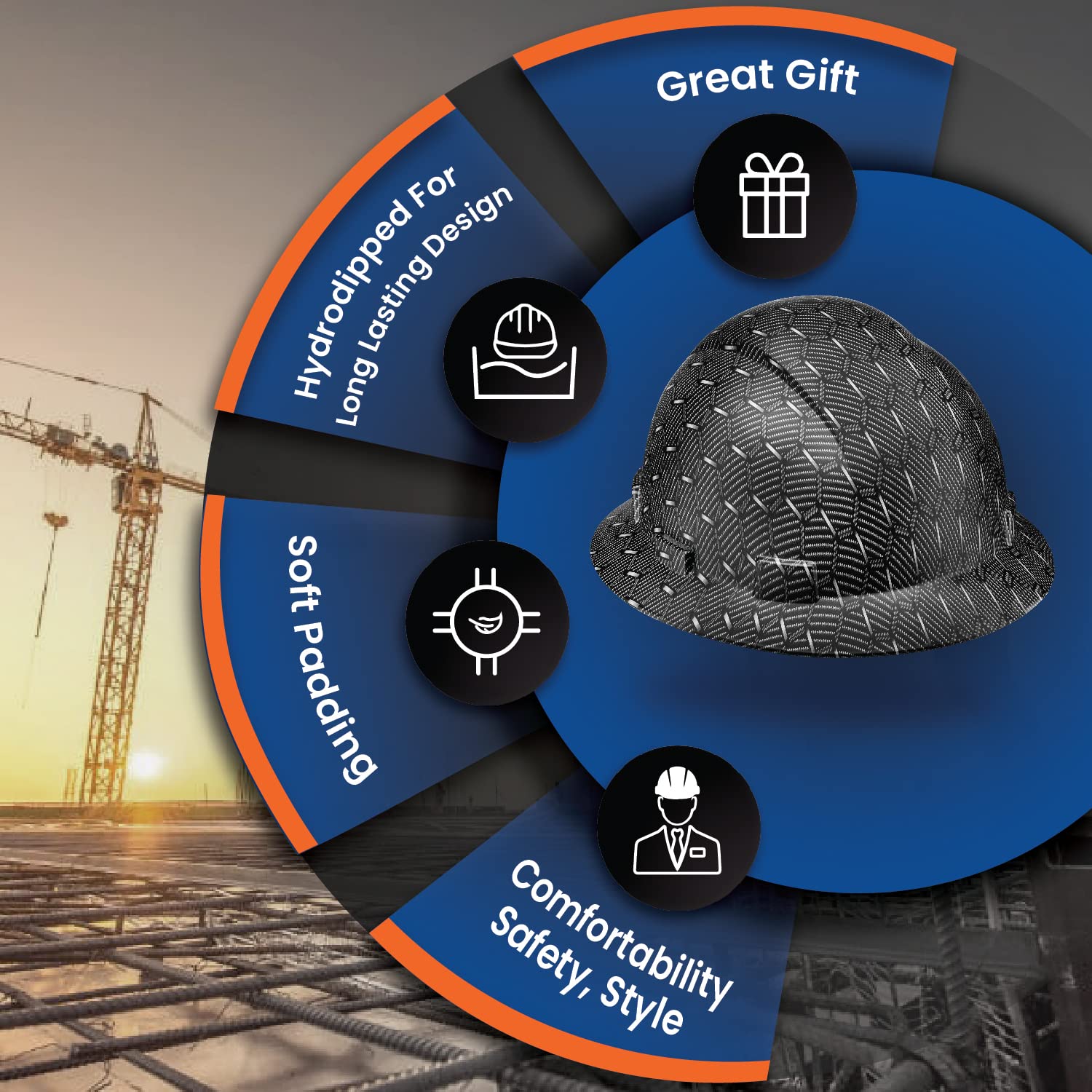 Casco de seguridad aprobado por la OSHA para construcción, de ala completa, ventilado, para trabajo, de fibra de carbono, diseño personalizado, cascos de construcción para hombres, casco duro ACERPAL