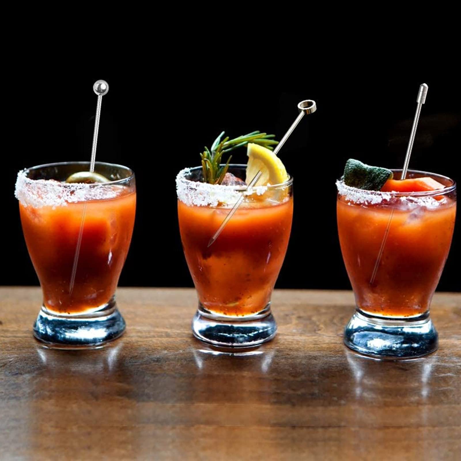 20 Spiedini Da Cocktail Riutilizzabili In Acciaio Inossidabile 304 – Stuzzicadenti Per Frutta, Antipasti E Drink Con Terminali Decorativi - 6
