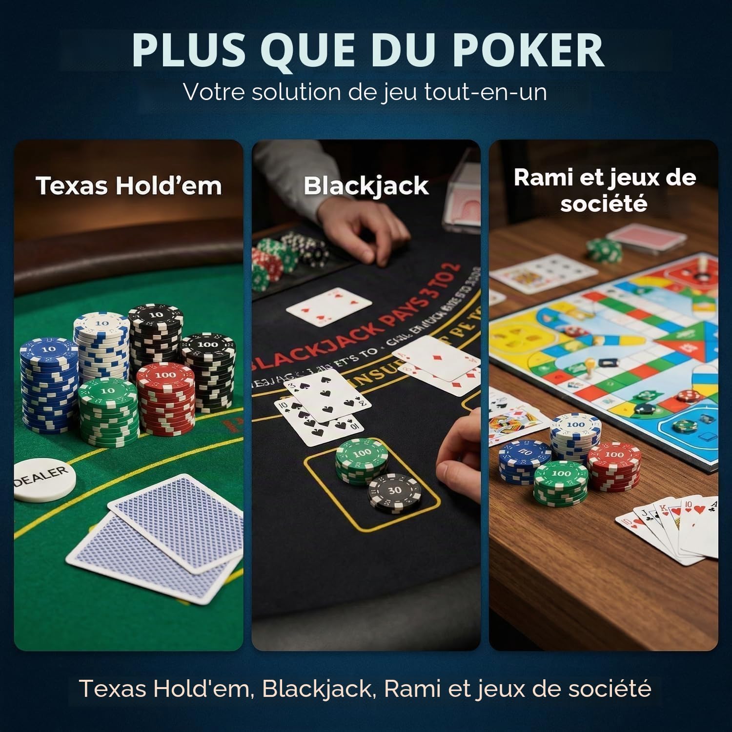 HEITOK Mallette de Poker Professionnelle 300 Jetons Numérotés 11.5g avec Coffret Aluminium Renforcé – Set Complet Texas Hold'em Blackjack Cartes Dés Boutons pour Soirées Adultes