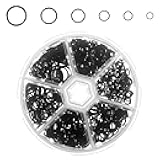JJUNW 600 Pcs Black Jump Rings for Jewelry Making and Necklace Repair Assorted Sizes,4/5/6/8/9/10mm Connector Rings, Chainmail Rings for Earring Bracelet Jewelry Keychain DIY Craft Making(Black)