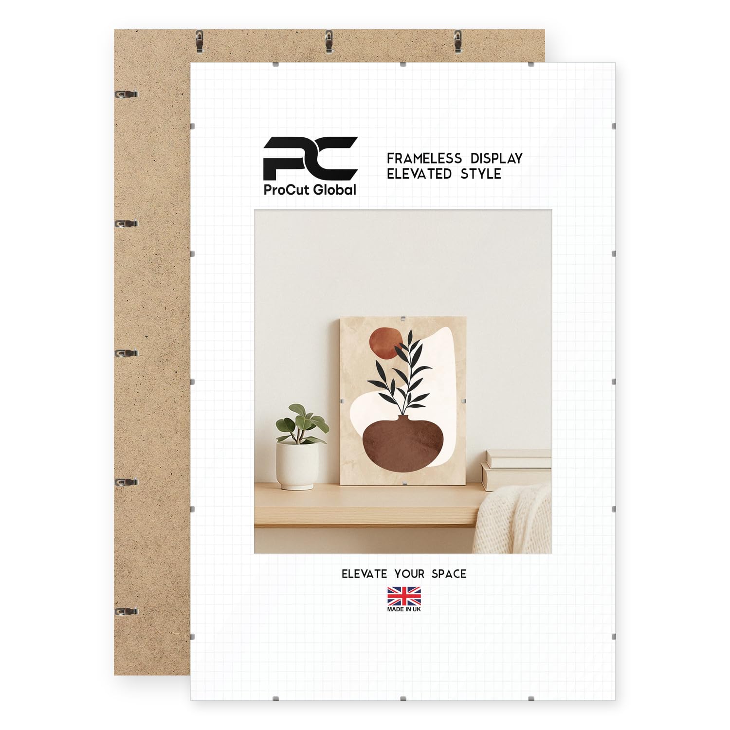 Procut Global 36x24" Frameless Clip Picture Frames For Photos — image 1