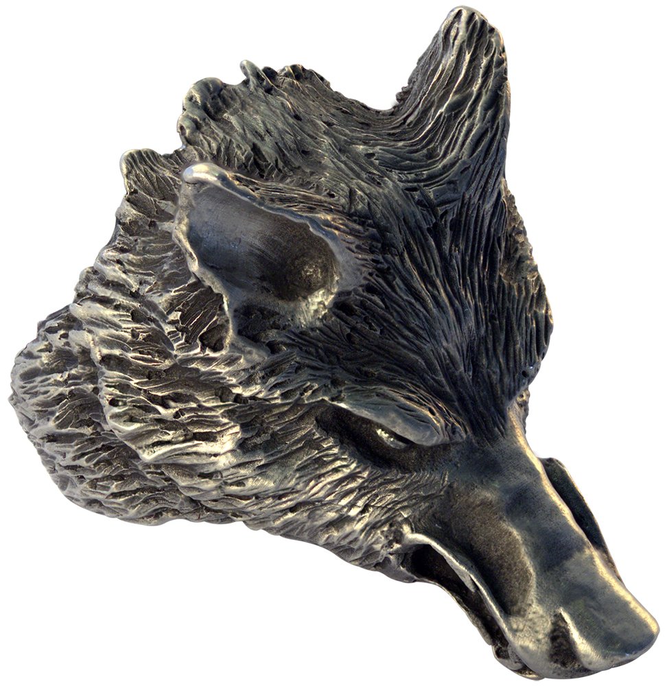 Bico RawPewter Wolfs Head Spirit Ring (ARR8) - Spirit of The Moon