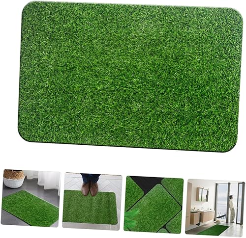 Miniatura 6 de GANAZONO 5 piezas de césped artificial realista para puerta delantera, tapete de mascotas para puerta delantera, felpudos de césped falso al aire