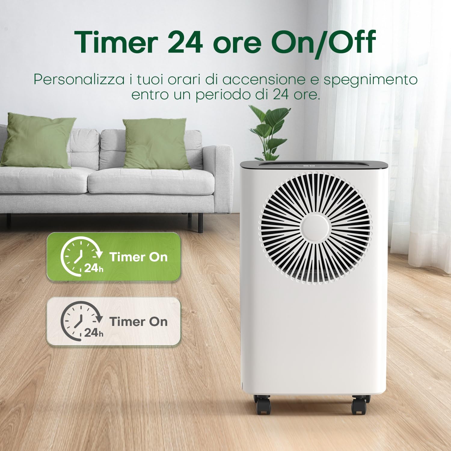 12L/día Deshumidificador, Drenaje Continuo, Deshumidificación Auto, Modo de Sueño, 24HTimer ENC/APAG, Deshumidificadors Bajo Consumo, Brindándote una Experiencia Cómoda y Seca