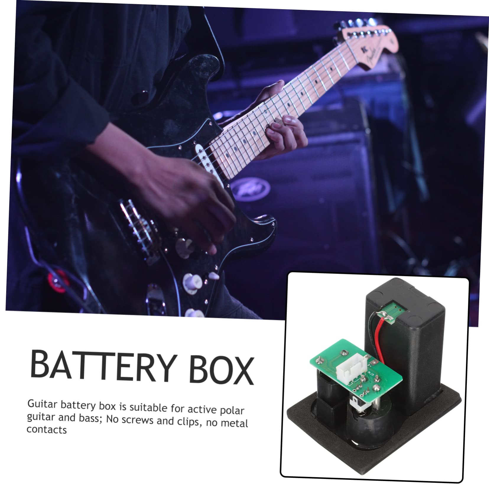 FUNOMOCYA 9v Guitar Pickup Battery Box Replacement for Active Bass Material Simple Operation