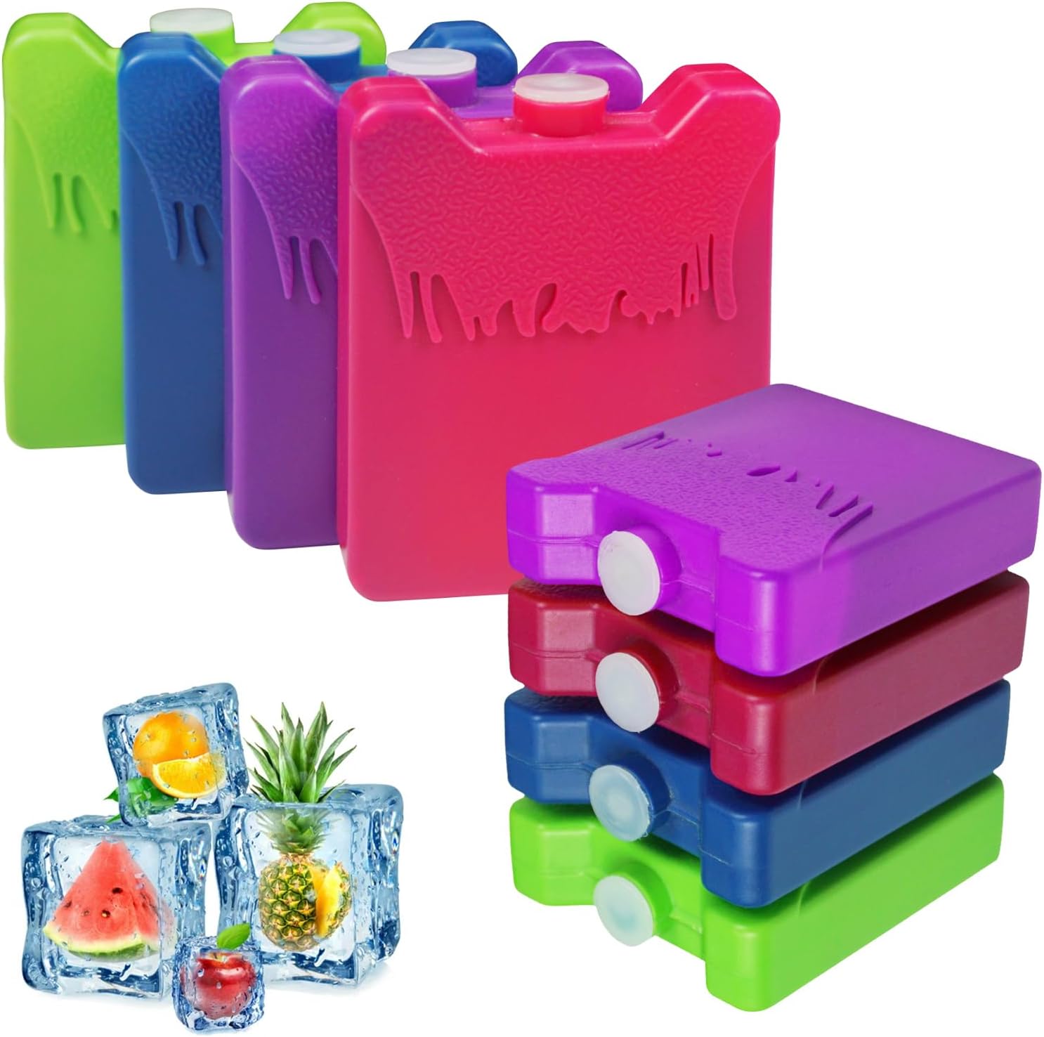 Reusable Slim Ice Packs for Lunch Box, Quick Freeze Cold Pack for Picnics, Camping, School
