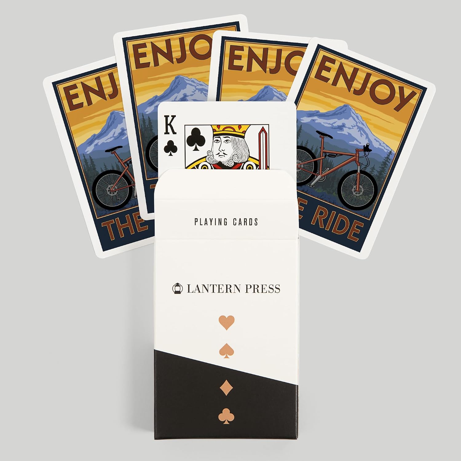 Lantern Press Enjoy The Ride, Mountain Bike Scene, 52 Playing Cards for Adults, Poker Size Card Deck