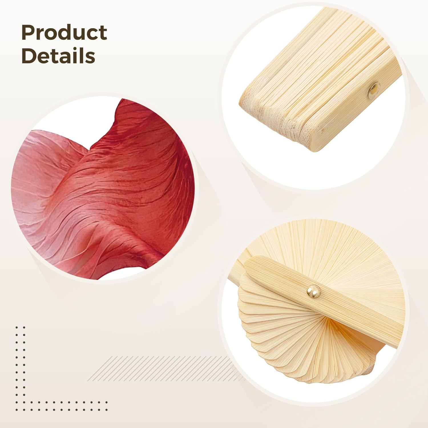 8-Piece Dance Fans, 150Cm, Red to Gradient, Foldable for Women