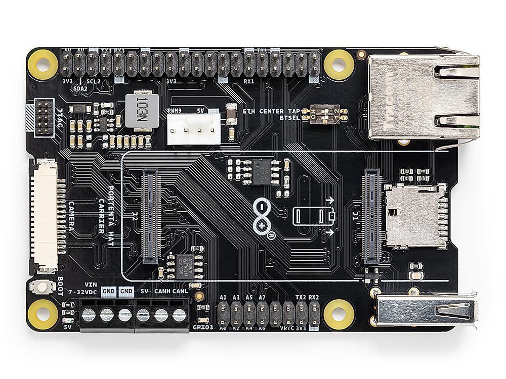 Arduino Portenta Hat Carrier [ASX00049] - Placa de expansión para añadir Sombreros y Accesorios al Portenta, Ideal para proyectos IoT y Aplicaciones avanzadas