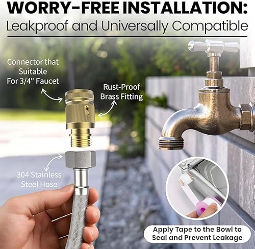 Miniatura 6 de Dispensador automático de agua de pollo grande de acero inoxidable 304 para patos, sistema de riego autolegenerable resistente para exteriores, con