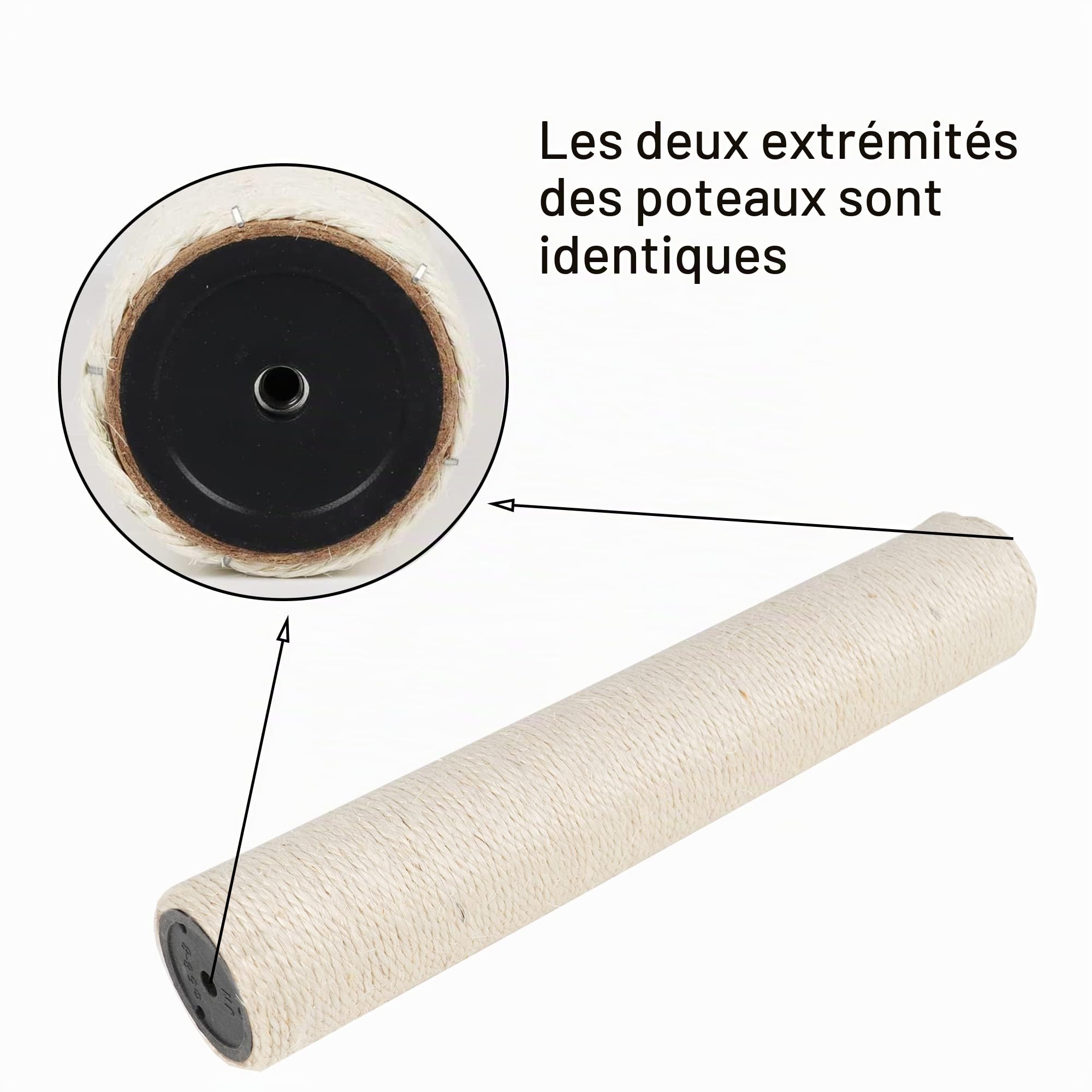 Dimaka Poteau de rechange pour arbre à chat pour chats, carton et sisal naturel (beige, 2 troncs, 34 cm)