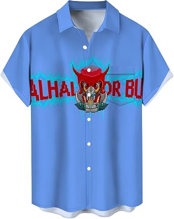 Graphic Print Shirts for Men Short Sleeve Button Down Lapel Draped Shirt Fashion Casual Vacation Top Bowling Shirts