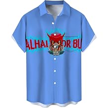 Graphic Print Shirts for Men Short Sleeve Button Down Lapel Draped Shirt Fashion Casual Vacation Top Bowling Shirts