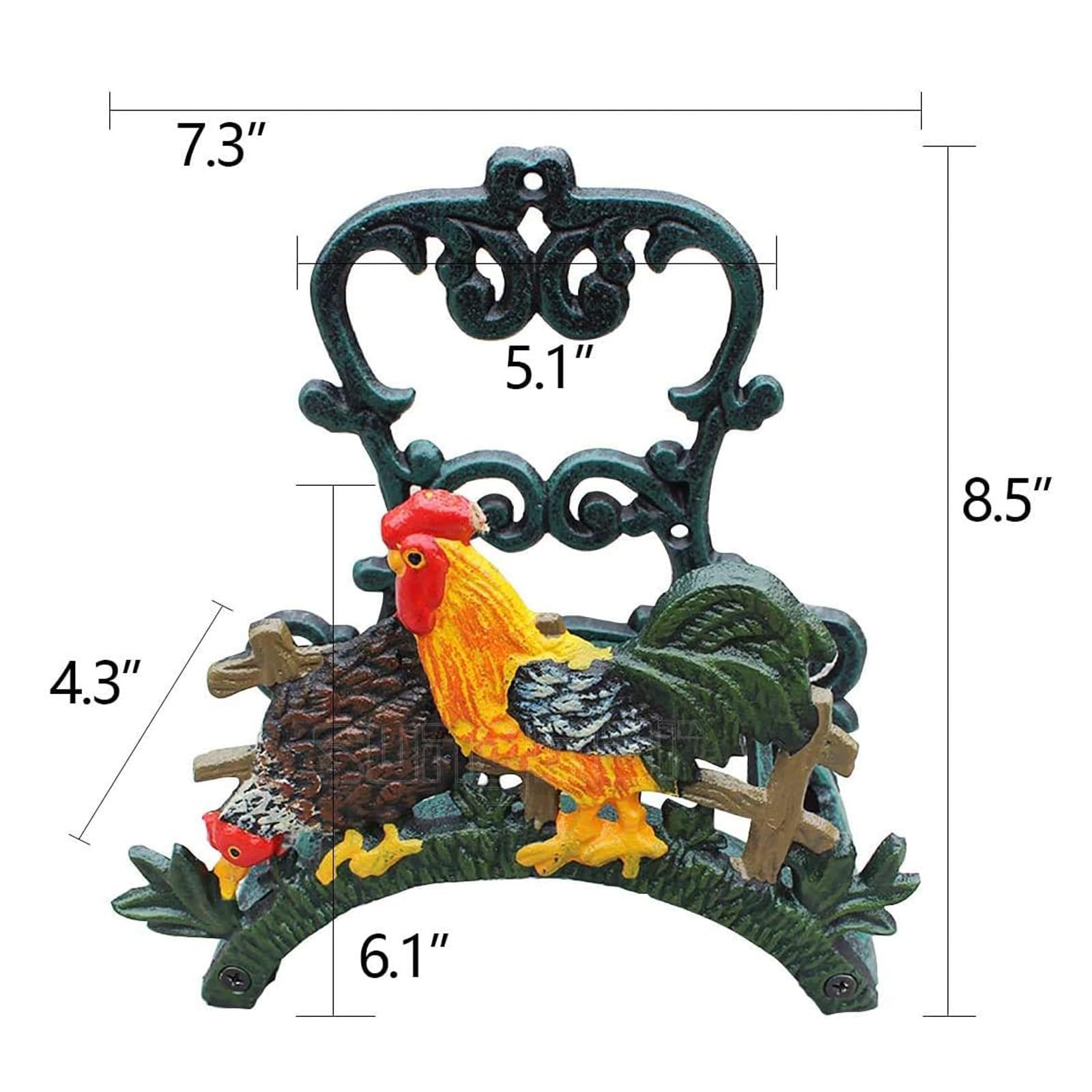 ANZAGA Soporte para Manguera de jardín de Hierro Fundido Resistente | Colgador de Manguera de Agua montado en la Pared,B