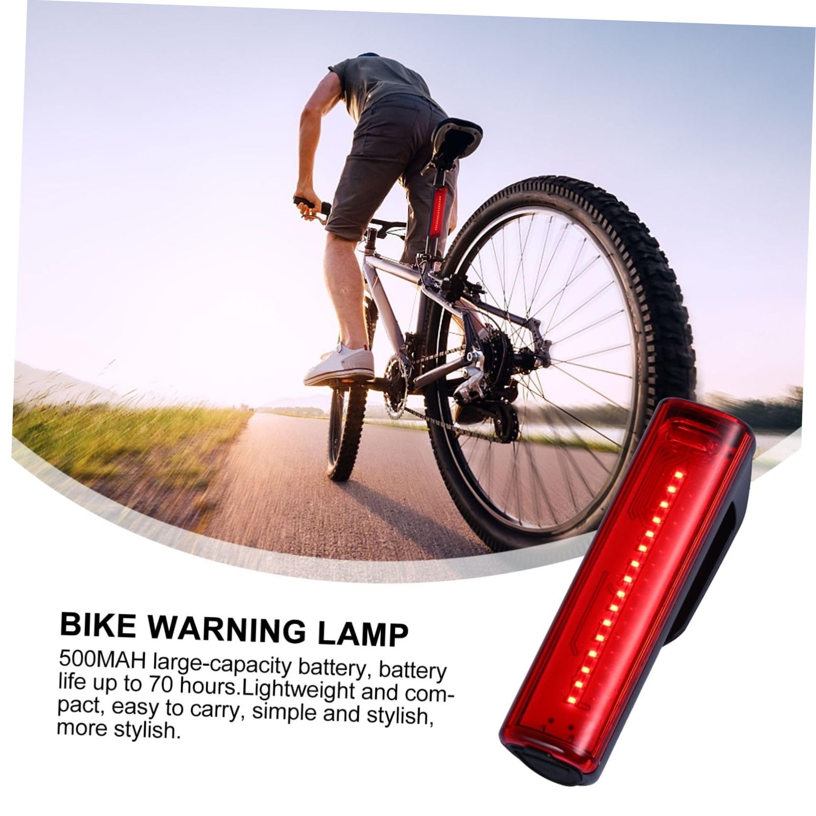 TOYANDONA Luce di Coda di Ricarica USB LED Posteriore Ciclismo per fanale Posteriore Leggero Ciclo fanalino Posteriore Bici Luce di Coda di Bici di Segnalazione plastica Rosso