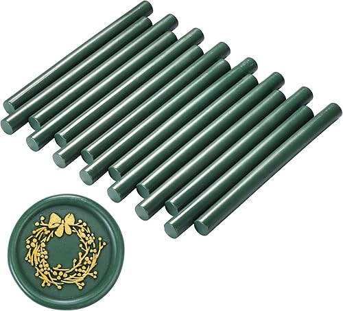 Miniatura 10 de Yoption Paquete de 16 varillas de cera de sellado de pistola de pegamento de Navidad para sello de cera ideal para invitaciones de boda tarjetas