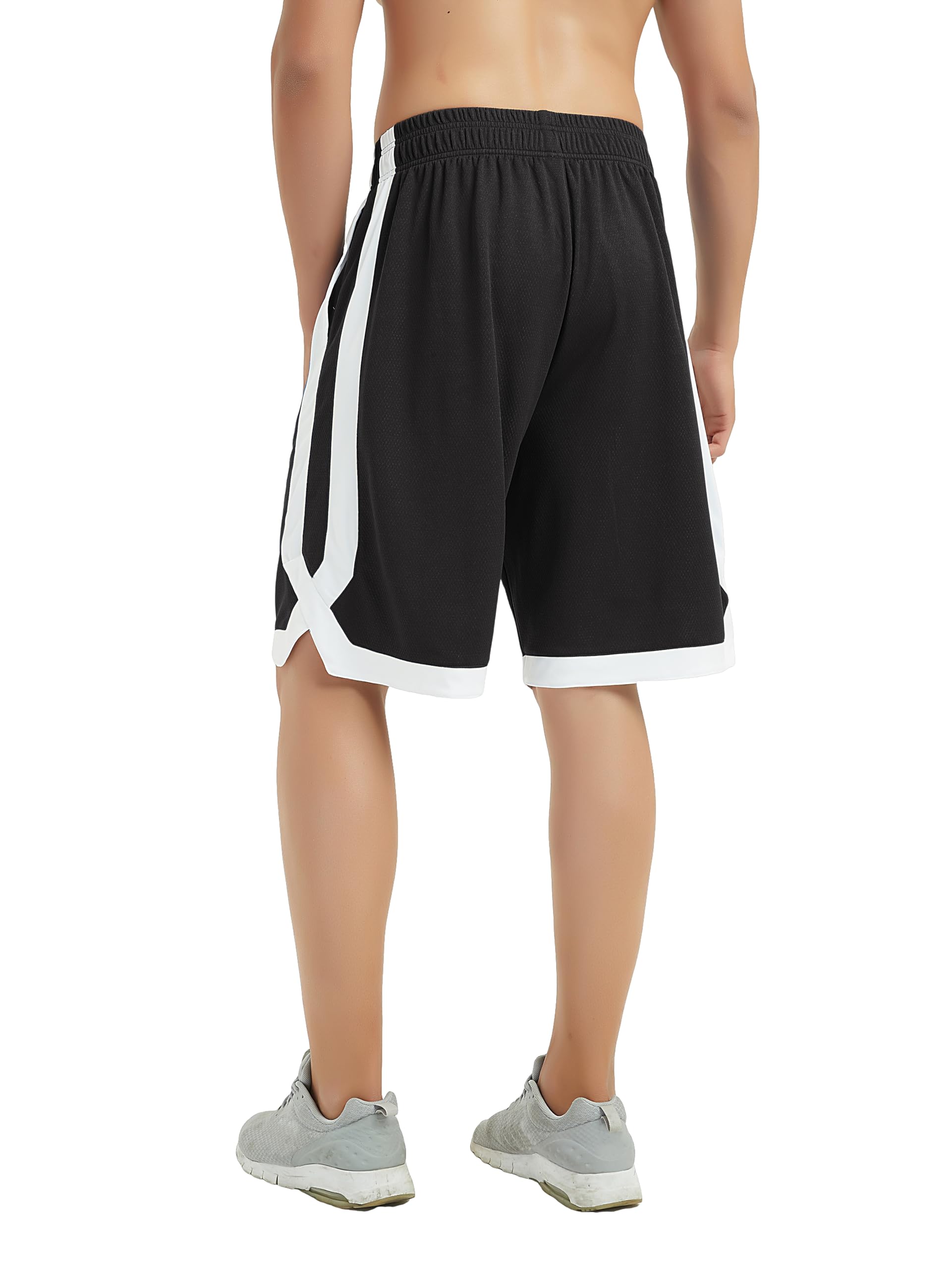 Herren Sport Shorts, Basketball Trainingsshorts Kurze Sporthose mit Taschen