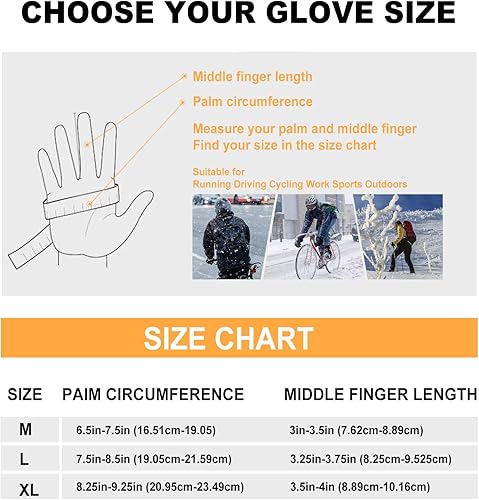 Miniatura 5 de MAPLELILY Winter Gloves for Men and Women, Touch Screen Gloves, Windproof Warm Gloves for Work, Thermal Waterproof Gloves, Cold Weather Gloves for