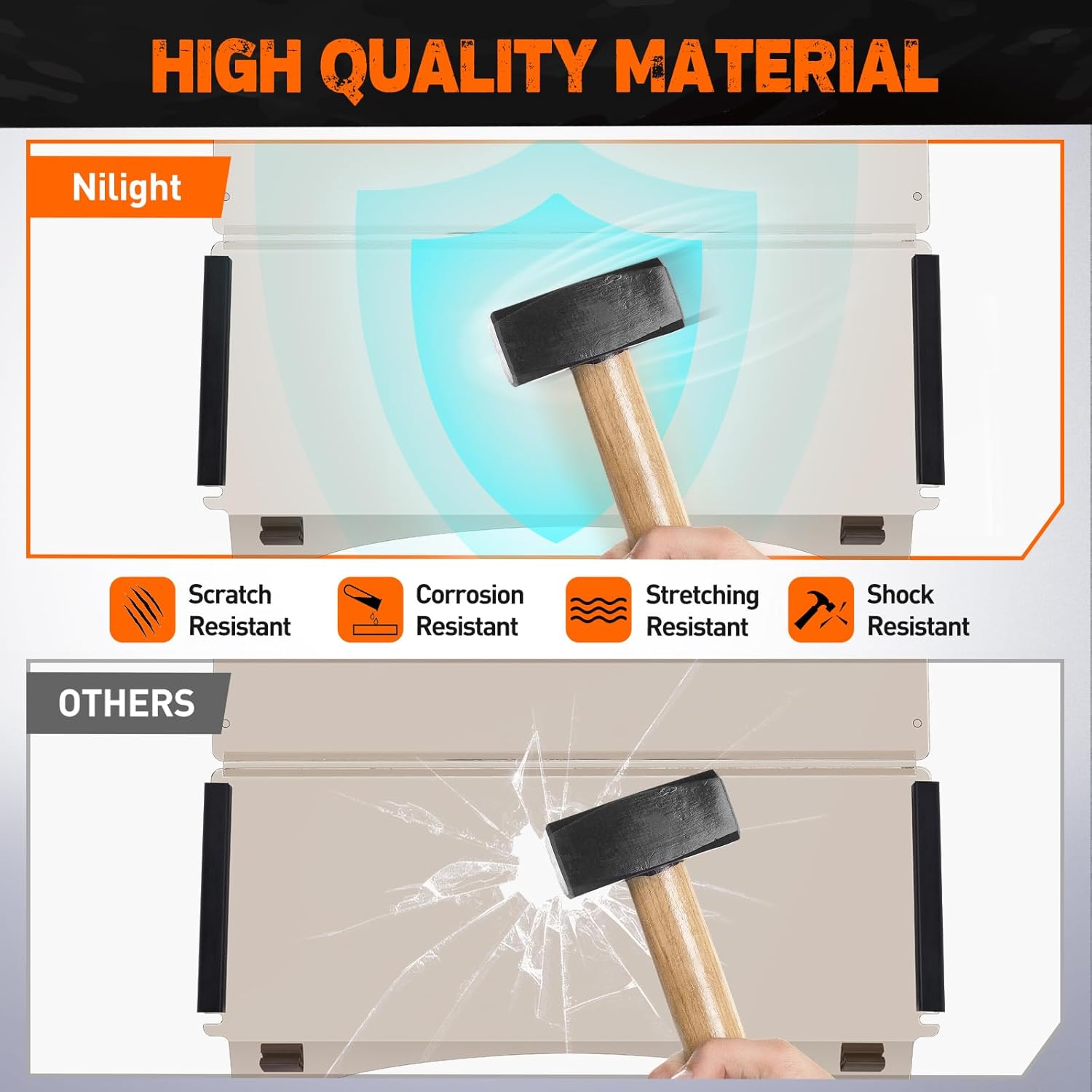 Nilight Golf Cart Windshield for Front Window Foldable Windproof UV Protection Compatible with Club Car Precedent Gas or Electric 2004-Up, Scratch and Impact Resistant, Tinted Acrylic