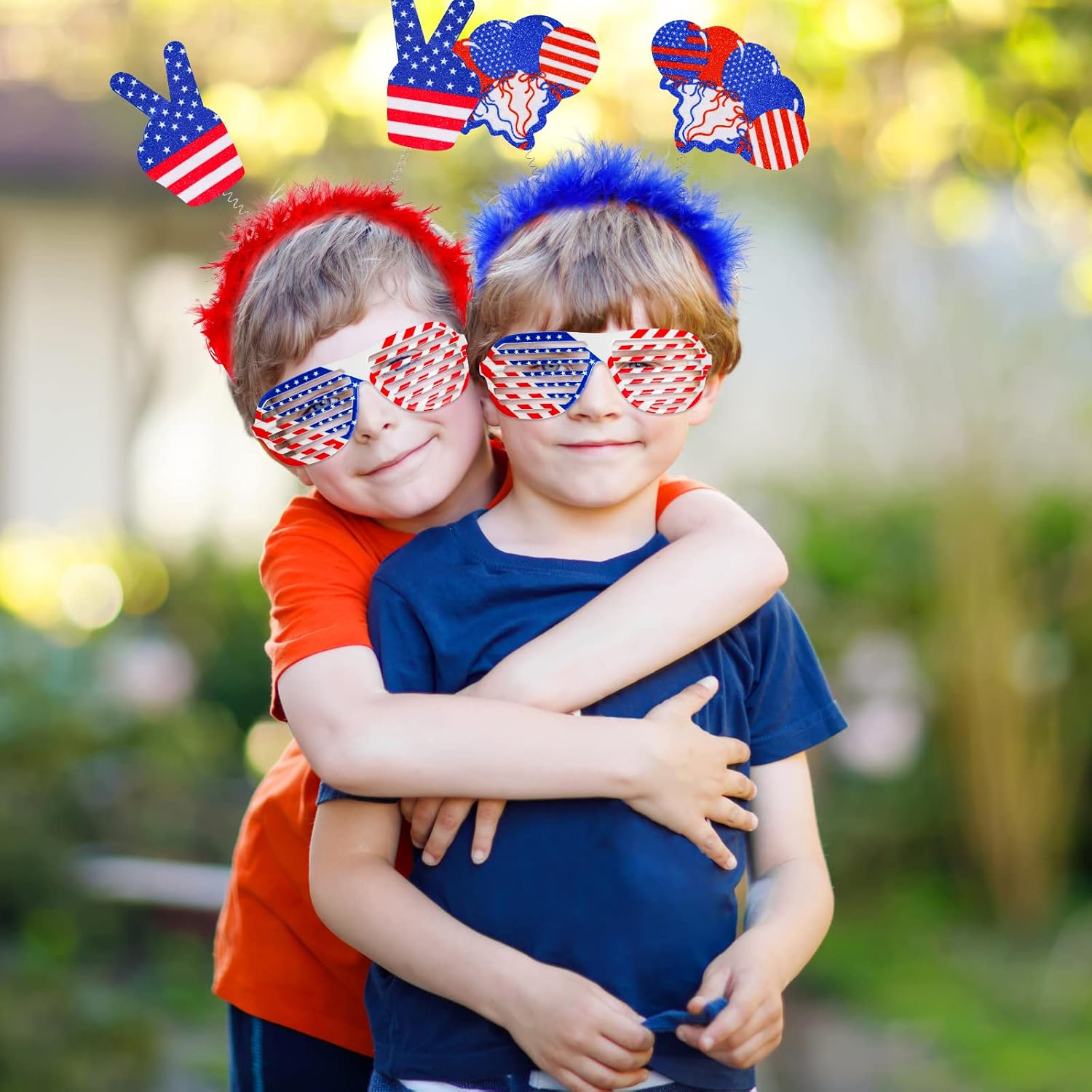 MGparty 12pcs 4th of July Headbands and Glasses for Kids Adults 4th of July Party Favors Supplies Patriotic Accessories Decorations