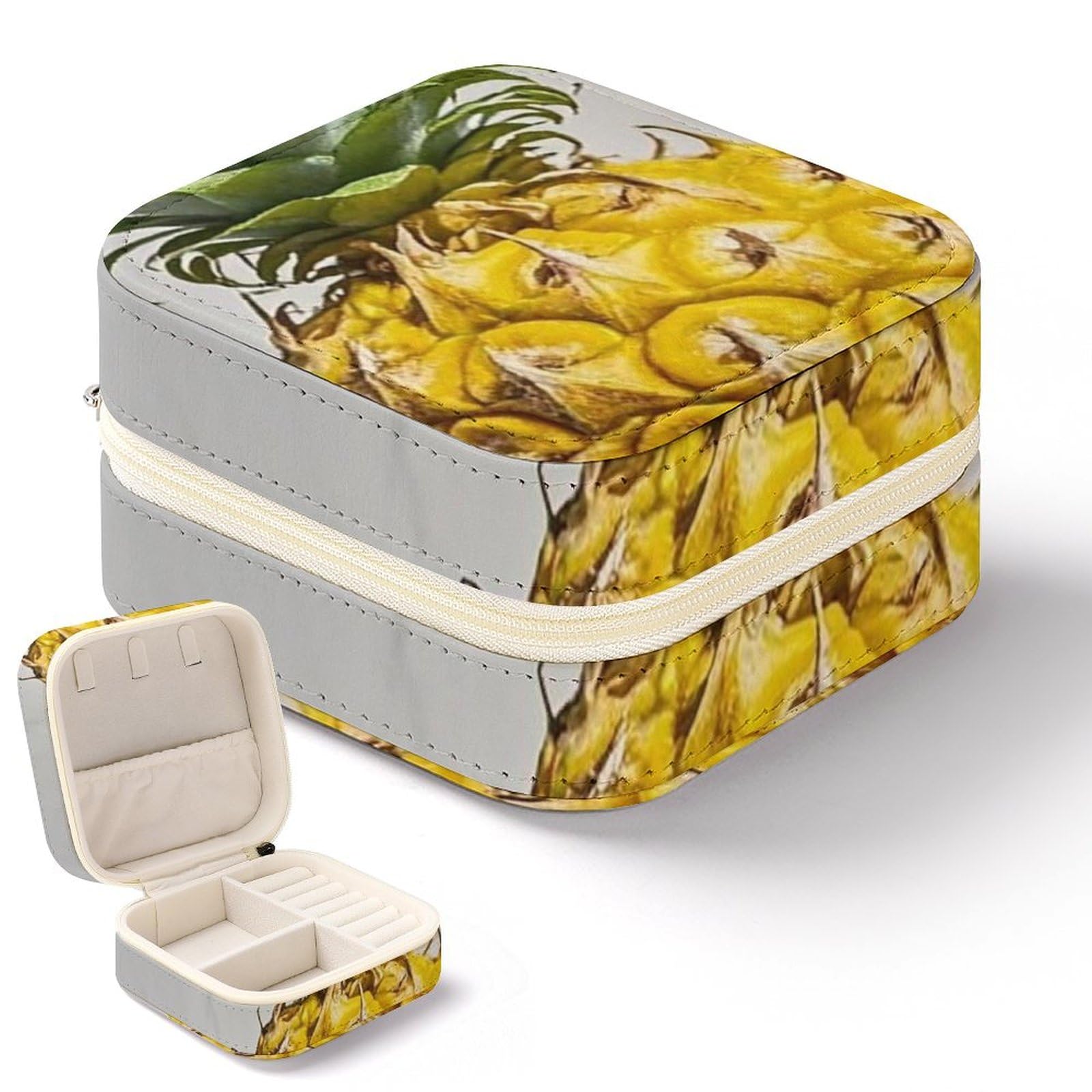 Boîte à bijoux ananas portable contre les colliers emmêlés en voyage