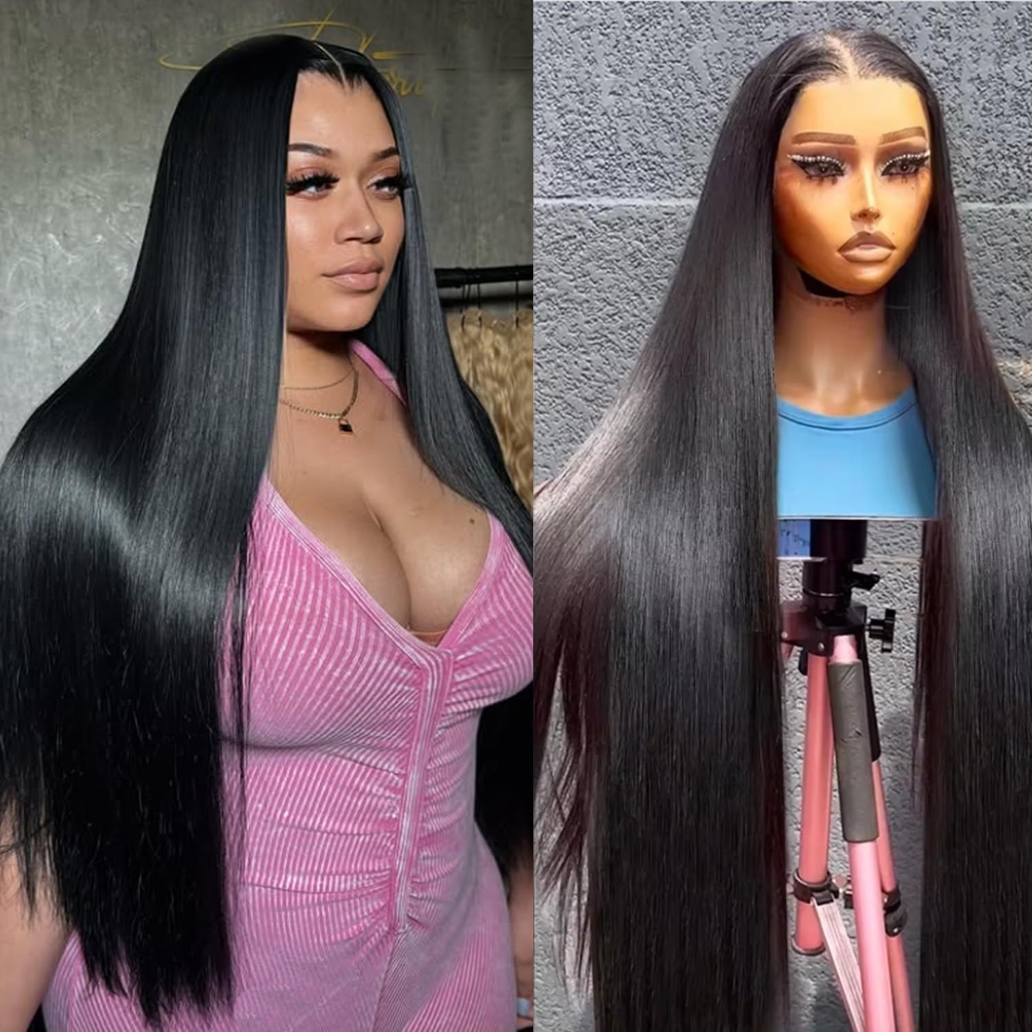 Lemoda 13x6 Full Frontal Lace Wigs Human Hair 220% Density 18 Inch Straight HD Lace Frontal Wig Human Hair for Black Women Brazilian Virgin 15A Straight Lace Fr
