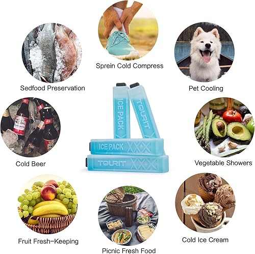 Miniatura 4 de TOURIT - Bolsas de hielo para enfriadores reutilizables de larga duración para bolsas de almuerzocajas, mochila refrigeradora